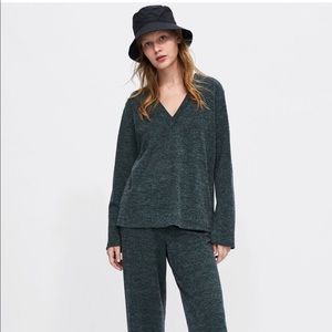 Soft touch green top